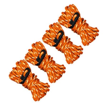 Ust 0.25 in. x 13 ft. Assorted Nylon Gear Reflective Guy Line - Orange, 4PK 8964157